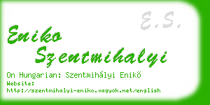 eniko szentmihalyi business card